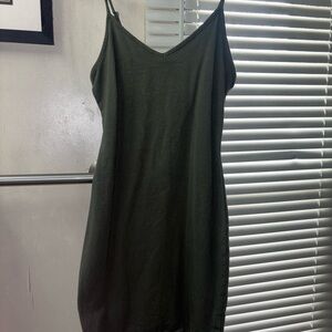 Dark Green Slip Dress